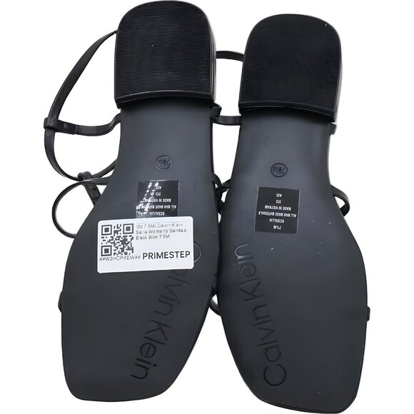 Calvin Klein Sallia Strappy Ankle Sandals Black Square Toe Women's US 7.5M - Picture 6 of 6